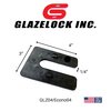 Glazelock 1/4", 4"L x 3"W 7/8" Slot, Interlocking Square Horsehoe Plastic Shims Black 100pc/bag Econo04